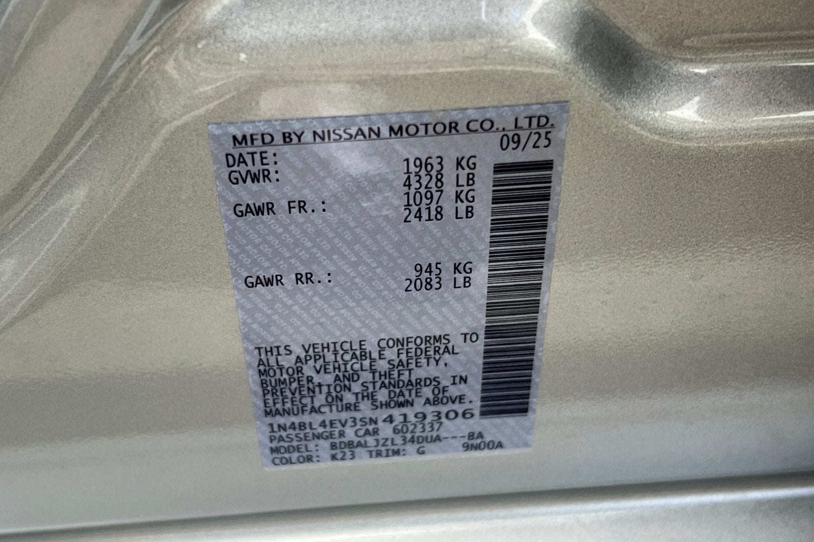 2025 Nissan Altima 2.5 SL