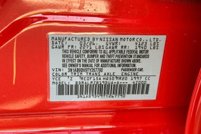 2026 Nissan Sentra SR