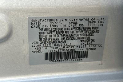 2025 Nissan Versa 1.6 S