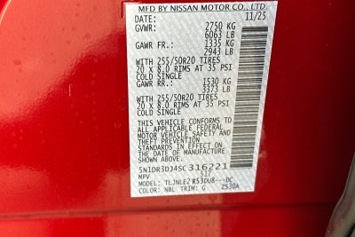 2025 Nissan Pathfinder Platinum