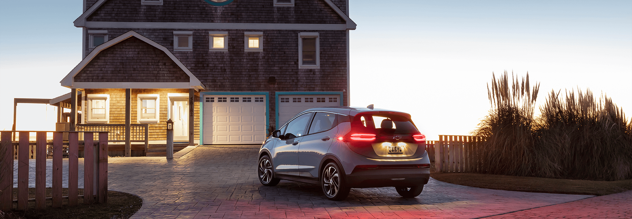 car parked outside house